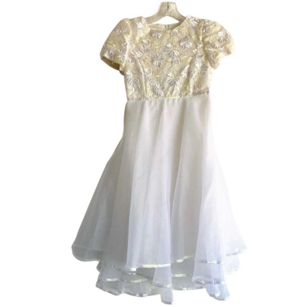 Storybook Heirlooms Girl Dress 10 White Yellow Flower Girl Holy Communion